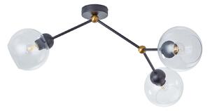Candelabru Modern Klausen Flavor 3, 3xE27, Design Urban Cupru Negru Sticla, Corp Iluminat Living 72x45x30 cm, Eleganta Rafinata pentru Interior