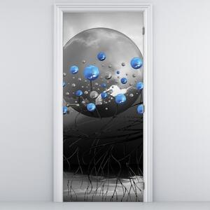Fototapet pentru ușă - Sferă albastră abstract (95x205cm)