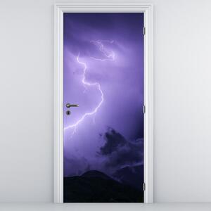 Fototapet pentru ușă - Cerul violet și fulger (95x205cm)