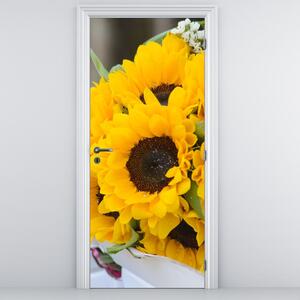 Fototapet pentru ușă - Buchetul miresei din floarea soarelui (95x205cm)