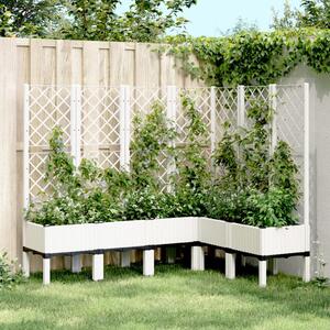 Jardinieră de grădină cu spalier, alb, 160x120x142 cm PP