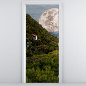 Fototapet pentru ușă - Peisaj cu lună (95x205cm)
