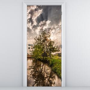 Fototapet pentru ușă - Natură cu razele soarelui (95x205cm)