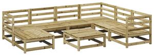 Set canapea de grădină, 8 piese, lemn de pin tratat