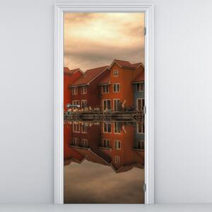 Fototapet pentru ușă - Căsuțe colorate (95x205cm)