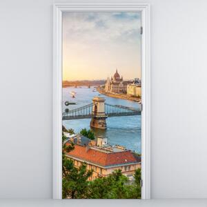 Fototapet pentru ușă - Budapesta cu râu (95x205cm)