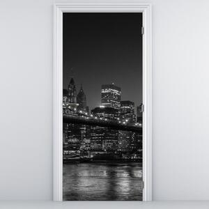Fototapet pentru ușă - Podul Brooklyn și New York (95x205cm)