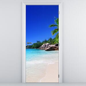 Fototapet pentru ușă - Plaja de pe insula Praslin (95x205cm)