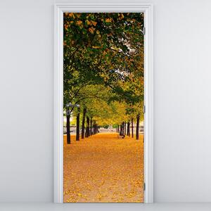 Fototapet pentru ușă - Aleea cu pomi toamna (95x205cm)
