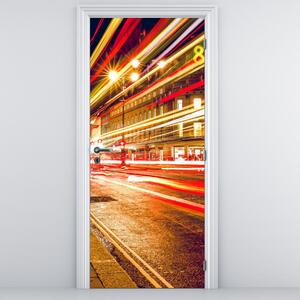Fototapet pentru ușă - Cabina telefoncă roșie din Londra (95x205cm)