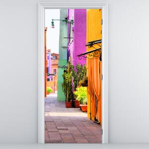 Fototapet pentru ușă - Staduță colorată italiană (95x205cm)