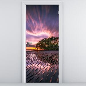 Fototapet pentru ușă - Plaja la apus de soare (95x205cm)