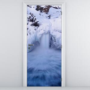Fototapet pentru ușă - Cascadele iarna (95x205cm)