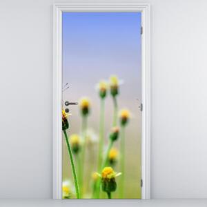 Fototapet pentru ușă - Floare și fluture (95x205cm)
