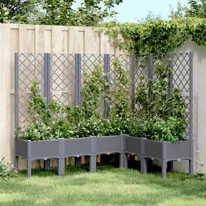 Jardinieră de grădină cu spalier, gri, 160x120x142 cm, PP