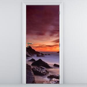 Fototapet pentru ușă - Apus de soare la malul mării (95x205cm)