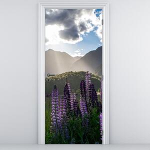 Fototapet pentru ușă - Peisaj lupinii (95x205cm)