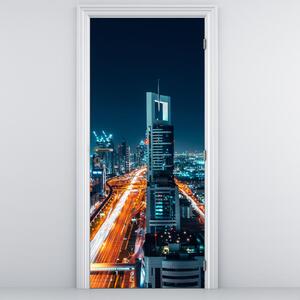 Fototapet pentru ușă - Noaptea în Dubai (95x205cm)