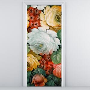 Fototapet pentru ușă - Buchet de flori pictat (95x205cm)