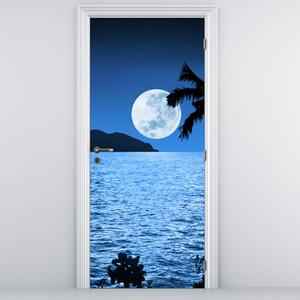 Fototapet pentru ușă - Luna deasupra mării (95x205cm)