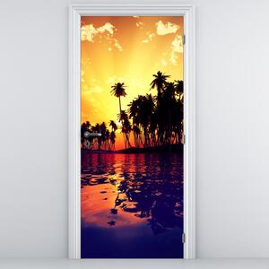 Fototapet pentru ușă - Insula la apus de soare (95x205cm)