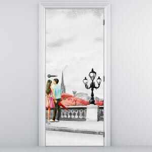 Fototapet pentru ușă - Îndrăgostiții în Paris (95x205cm)