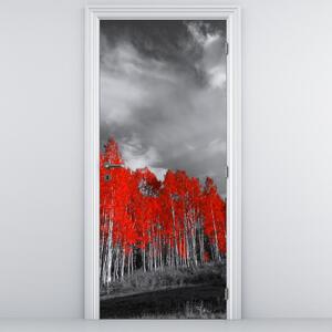 Fototapet pentru ușă - Copaci roșii (95x205cm)