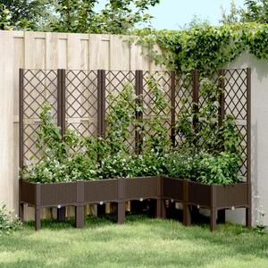 Jardinieră de grădină cu spalier, maro, 160x120x142 cm, PP