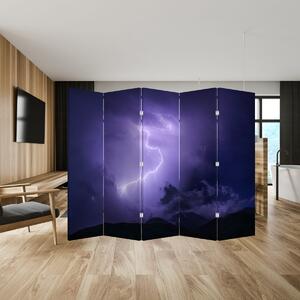 Paravan - Cerul violet - fulger (210x170 cm)