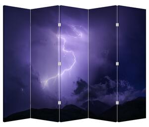 Paravan - Cerul violet - fulger (210x170 cm)