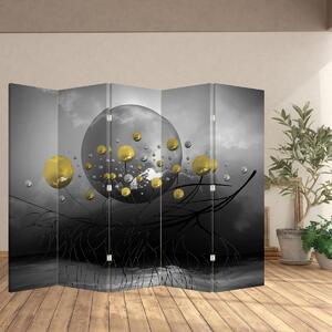 Paravan - Bile abstracte aurii (210x170 cm)