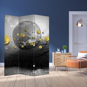 Paravan - Bile abstracte aurii (126x170 cm)