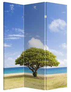 Paravan - Plaja cu copac (126x170 cm)