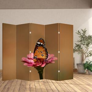 Paravan - Fluture pe floare (210x170 cm)