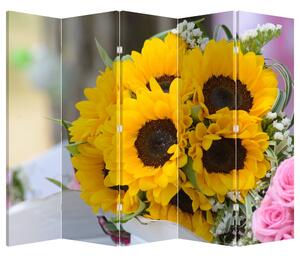 Paravan - Buchetul miresii de floarea soarelui (210x170 cm)