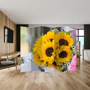 Paravan - Buchetul miresii de floarea soarelui (210x170 cm)