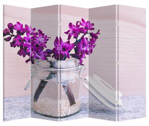 Paravan - Flori violete (210x170 cm)