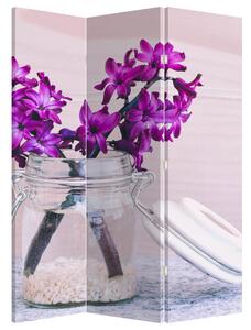 Paravan - Flori violete (126x170 cm)
