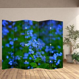 Paravan - Flori albastre (210x170 cm)