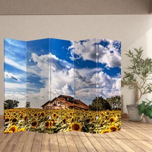 Paravan - Câmp de floarea soarelui (210x170 cm)