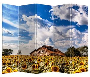 Paravan - Câmp de floarea soarelui (210x170 cm)