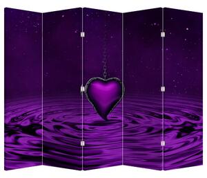 Paravan - Inima violetă (210x170 cm)