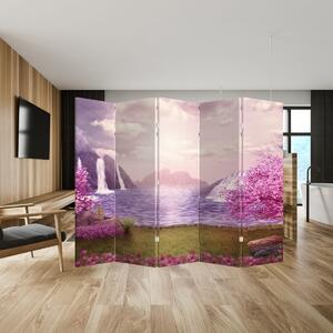 Paravan - Pomi roz cu lac (210x170 cm)