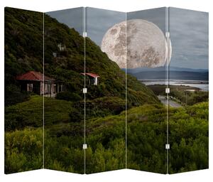 Paravan - Peisaj cu luna (210x170 cm)