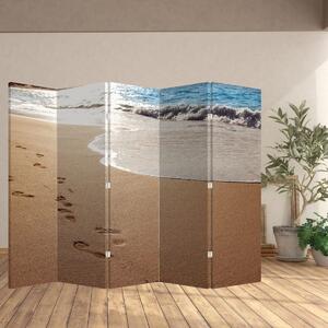 Paravan - Urme în nisip și mare (210x170 cm)