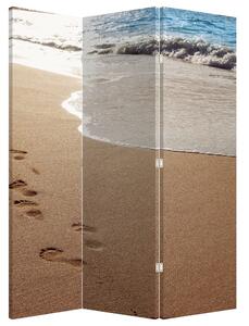 Paravan - Urme în nisip și mare (126x170 cm)