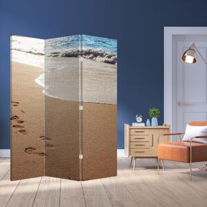 Paravan - Urme în nisip și mare (126x170 cm)