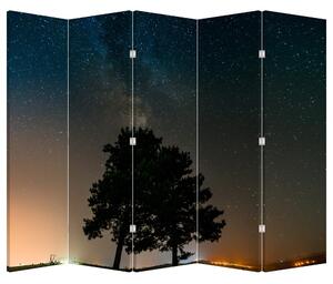 Paravan - Cerul nocturn și copaci (210x170 cm)
