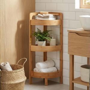 Raft baie, din bambus, cu 3 etajere, colțar, 23x23x61 cm, Bathroom Solutions