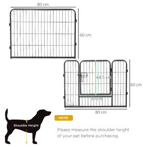 PawHut Tarc Modular pentru Animale cu 12 Panouri din Oțel, 2 Uși cu Zăvor, Ușor de Asamblat, 80x60x1.5cm, Negru | Aosom Romania